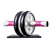 Ultrasport Ab Roller, Ab Trainer Con Esterilla Rodillas, Ejercicios Abdominales Hombres Y Mujeres, Rueda Abdominales Multifuncion, Para Mayores,Aparato Musculacion Plegable Poco Espacio, Blanco/Rosa
