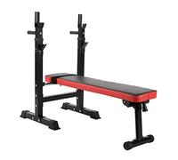 Ultrasport Banco de Pesas con Estante, Unisex-Adult, Negro/Rojo, Medio