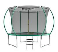 Ultrasport Cama elástica de Jardín, Set con Superficie de Salto, Red de Seguridad, Postes Acolchados y Cubierta del Borde, Resistente a la Intemperi, Unisex,Springs o sistema de cuerdas elástico