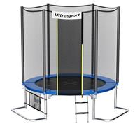 Ultrasport Cama elástica de Jardín, Set con Superficie de Salto, Red de Seguridad, Postes Acolchados y Cubierta del Borde, Resistente a la Intemperi, Unisex,Springs o Sistema de Cuerdas elástico