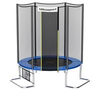 Ultrasport Cama elástica de jardín Uni-Jump Trampolín Infantil, certificación Intertek GS, con Superficie de Salto, Red de Seguridad, Unisex Niños, Azul (Azul Oscuro), 180 cm