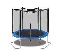 Ultrasport Cama elástica de jardín Uni-Jump Trampolín Infantil, certificación Intertek GS, con Superficie de Salto, Red de Seguridad, Unisex Niños, Azul (Azul Oscuro), 180 cm