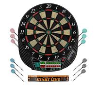 Ultrasport Diana eléctrica sin puertas, máquina dardos para hasta 8 jugadores incluye línea lanzamiento 12 dardos 100 puntas blandas juego dardos con pantalla LED adecuado para fiestas noches djuegos