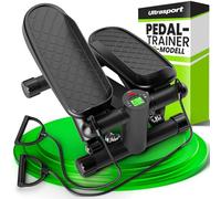 Ultrasport Mini Stepper Fitness en Casa Stair Stepper para Cardio en Casa con Monitor LCD, Bandas de Resistencia y Pedales Antideslizantes