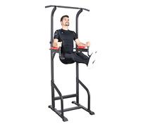 Ultrasport Power Tower Estación Multifuncional de Entrenamiento, Torre de Musculación y Fitness, Dip Station, Barra de Dominadas, Asas para Flexiones, Tamaño Regulable, Negro, 83 x 65 x 190-230 cm