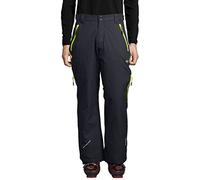 Ultrasport Professional Pantalones funcionales de esquí y snowboard Amud para hombre, con Ultraflow 5000 y sistema de rescate RECCO, Gris Oscuro/ Neon Amarillo, L