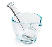 Ultrassist Mortero de vidrio y mortero tazón, amoladora de medicamentos y mezclador para laboratorio de farmacia o ciencia (4 oz)