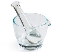 Ultrassist Mortero de vidrio y tazón de mortero, molinillo de medicina y mezclador para laboratorio de farmacia o ciencia (8 oz)