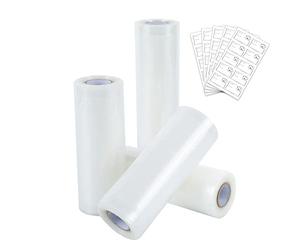 Ultratec rollos de envasado al vacío en un juego, 4 rollos en 2 tamaños,excelente resistencia del material, por lo tanto reutilizable, apto para el microondas y para cocinar al vacío.