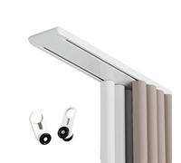 UltraThin - Sistema de riel de cortina de doble riel de 18 mm, barra de aluminio silenciosa con poleas, incluye accesorios de instalación y tapas finales, color negro, 400 cm
