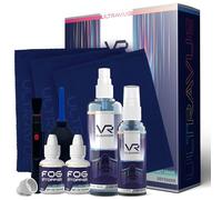 UltraVue Kit de limpieza VR y tratamiento antivaho - Incluye aerosoles de gel limpiador de realidad virtual, paños de microfibra, tratamientos anti gotas antiniebla, cepillo y vejiga de aire con