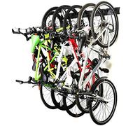 Ultrawall Estante de almacenamiento de acero inoxidable para 6 bicicletas, soporte de pared para el hogar y el garaje, soporta hasta 300 libras, color negro