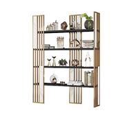 ULTRAWAVE Estantería nórdica de suelo a techo, estantería de almacenamiento para dormitorio, moderna división de oficina, organizador de libros (dorado y blanco, 80 x 30 x 200 cm)