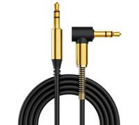 ULTRICS Cable Jack 3.5 Macho Macho, Auxiliar Cable Audio Estéreo 3M, Chapado en Oro Ángulo Recto Cable de Audio Jack para Auriculares y Coche Compatible con MP3, Altavoz, iPhone, Tableta, Automóvil