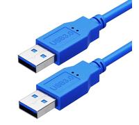 ULTRICS Cable USB 3.0, 5 Gbps Alta Velocidades de Transferencia Cable de Datos Tipo A a Tipo A Macho a Macho 1M, Cable de Disco Duro Compatible con PC, Portátil, Impresora, Cámara, TV y Más - Azul