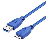 ULTRICS Cable USB macho A a Micro B de 1 m, cable de disco duro de alta velocidad de hasta 5 Gbps, cable cargador USB 3.0 compatible con Toshiba Canvio LaCie Rugged WD Samsung S5 Note 3 30 cm azul