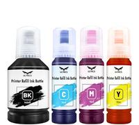 ULTRICS Recarga Tinta, Kit de Recarga Cartuchos Tinta Impresora Compatible con Epson, Brother, Canon, HP, DELL, Lexmark, CISS y Cartuchos de Tinta Recargables - BK 140ml, C M Y 70ml Cada