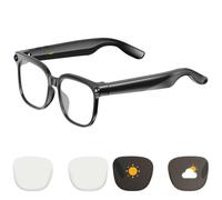 ULUCAN Gafas inteligentes con IA, cámara de 8 MP, grabación de vídeo 1080p con estabilización de imagen, captura de fotos, lentes fotocromáticas, asistente de voz con traducción,Photochromic-8MP