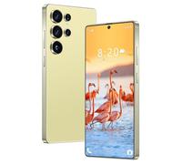 ULUCAN Smartphone S25 Ultra económico de 7,3 Pulgadas, versión Global 5G, batería de Gran Capacidad de 8000 mAh, Compatible con Varios Idiomas, Snapdragon 8 gen3 (10 núcleos),Gold-1TB