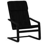 ULUYYUC Sillón de relax tapizado de madera de abedul, color negro | Cómodo sillón individual con acolchado grueso y marco de madera resistente para horas acogedoras en el dormitorio o la