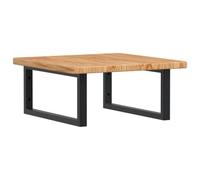 ULUYYUC Tapa para lavabo de 50 x 50 cm, madera maciza de roble con 2 soportes de acero | Mueble de baño de roble y acero montado en la pared. Estantería flotante con toallero que ahorra espacio.