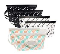 ULVBABI Contenedor de bolsa para toallitas húmedas para bebés, reutilizable y recargable, dispensador de toallitas portátiles, respetuoso con el medio ambiente y ligero, soporte para toallitas