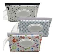 ULVBABI Dispensador portátil de bolsa de trapo húmedo reutilizable para pañales soporte para dispensador de embrague de viaje personal recargable Mantiene las toallitas húmedas húmedas [paquete de 3]