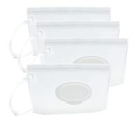 ULVBABI Dispensador portátil de bolsas de toallitas húmedas (paquete de 4), bolsas reutilizables para desechar pañales para bebés, soporte dispensador de embrague personal recargable para viajes |