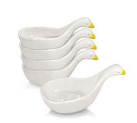 ULWSKY Juego de 5 cuencos de cerámica con diseño de pato, tazas de condimentos de 1.5 onzas, plato de salsa de soja, apilables, platos de aperitivos, cuencos para salsa de tomate, salsa barbacoa,