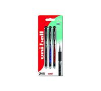 UM-153S Gel Impacto Rollerball 3pc Blister Negro/Azul/Rojo Plástico Libre Embalaje