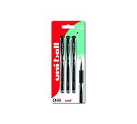 UM-153S Gel Impacto Rollerball 3pc Blister Plástico Negro Embalaje Libre