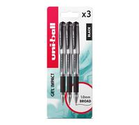 UM-153S Gel Impacto Rollerball 3pc Blister Plástico Negro Embalaje Libre