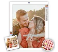 UM UPMALL Custom Diamond Art Painting - Kit de pintura de diamantes con fotos personalizadas, leyendas personalizadas para familiares y amigos, Puede utilizarse para decorar el hogar-40x50cm
