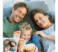 UM UPMALL Diamond Painting Personalizado, Cuadros de Diamantes Personalizados con Foto Texto, Pintura de Diamantes Personalizada 5D Kit de Bordado de Diamantes Foto Para Decoración del Hogar, 40x40cm