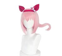 Uma Musume Haru Urara Cosplay Peluca Uma Musume Pretty Derby Rosa cola de caballo peluca resistente al calor pelo sintético Halloween fiesta