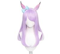 Uma Musume: Pretty Derby Mejiro McQueen Pelucas Cosplay Disfraz Mujeres Púrpura Halloween Fiesta Juego de rol Peluca + Orejas + Gorro de peluca