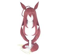 Uma Musume Pretty Derby Mihono Bourbon Cosplay peluca larga recta orejas Halloween pelo sintético resistente al calor