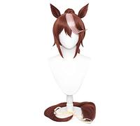 Uma Musume Pretty Derby Tokai Teio Cosplay Pelucas Marrón Resistente al Calor Pelo Sintético con Orejas Hallowen Carnaval Fiesta Juego de rol