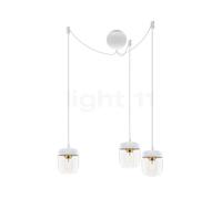 Umage Acorn Cannonball, lámpara de suspensión con 3 focos en blanco, latón