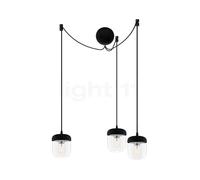 Umage Acorn Cannonball, lámpara de suspensión con 3 focos en negro, acero inoxidable