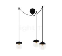 Umage Acorn Cannonball, lámpara de suspensión con 3 focos en negro, latón
