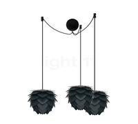 Umage Aluvia mini Cannonball, lámpara de suspensión 3 focos, antracita, cable negro