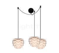 Umage Aluvia mini Cannonball, lámpara de suspensión 3 focos, blanco, cable negro