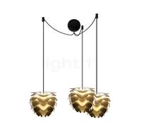 Umage Aluvia mini Cannonball, lámpara de suspensión 3 focos, latón - cable negro
