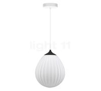 Umage Around the World, lámpara de suspensión, florón redonda - florón blanco/cable blanco/cubierta negro - ø27,2 cm