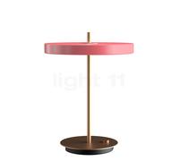 Umage Asteria, lámpara de sobremesa LED, cabezal rosa/pie latón