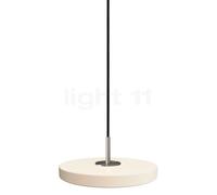 Umage Asteria Micro, lámpara de suspensión LED, blanco perla/cubierta acero