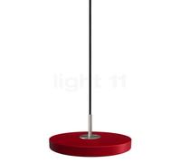Umage Asteria Micro, lámpara de suspensión LED, rojo/cover acero
