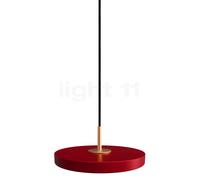 Umage Asteria Micro, lámpara de suspensión LED, rojo rubí/cubierta latón
