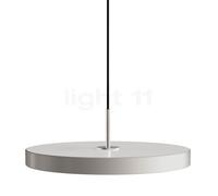 Umage Asteria Plus, lámpara de suspensión LED, blanco niebla/cover acero